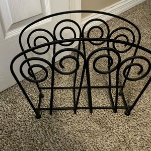 Black Wrought Iron magazine rack / holder. -  new condition